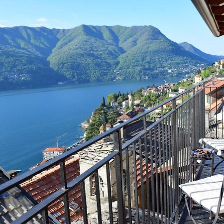 Romantic Home Stone With Amazing View Lake Of Como And Oleandra Laglio Bagian luar foto