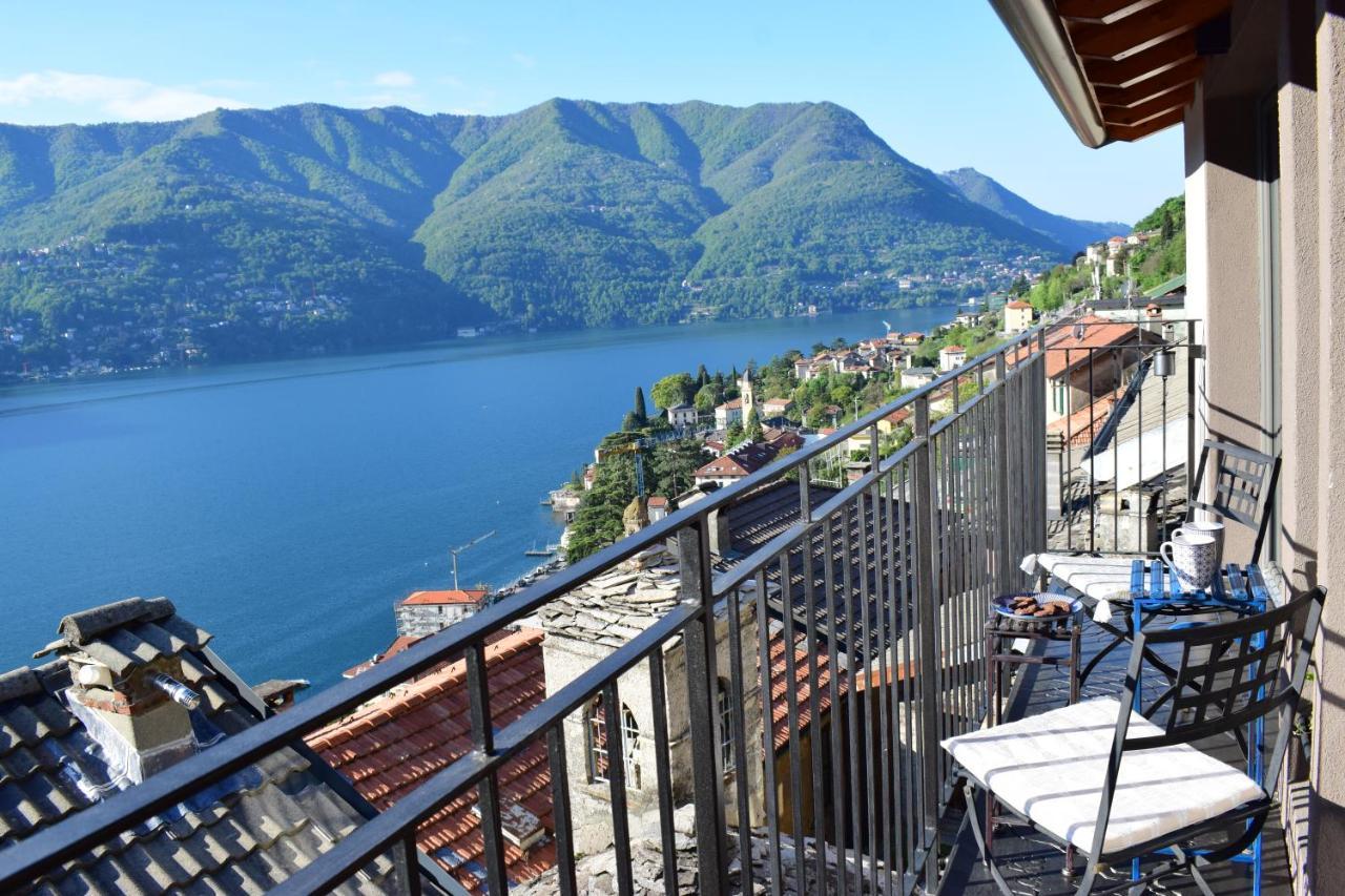 Romantic Home Stone With Amazing View Lake Of Como And Oleandra Laglio Bagian luar foto