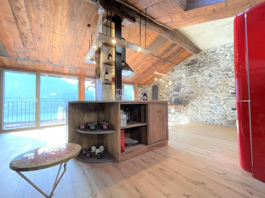 Romantic Home Stone With Amazing View Lake Of Como And Oleandra Laglio Bagian luar foto