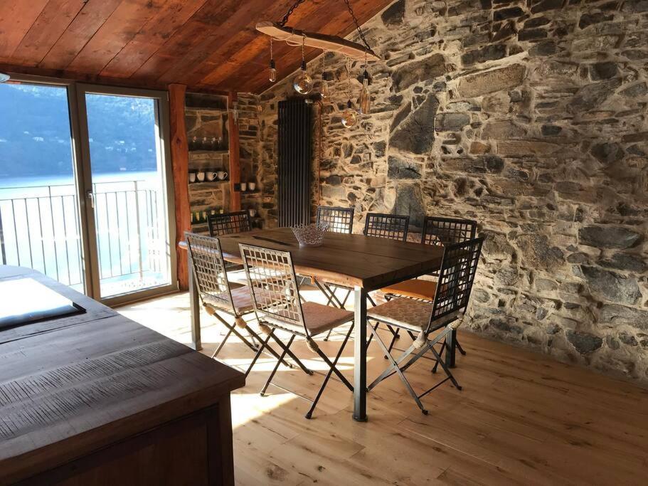Romantic Home Stone With Amazing View Lake Of Como And Oleandra Laglio Bagian luar foto