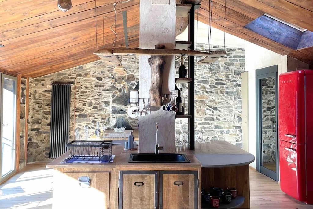 Romantic Home Stone With Amazing View Lake Of Como And Oleandra Laglio Bagian luar foto