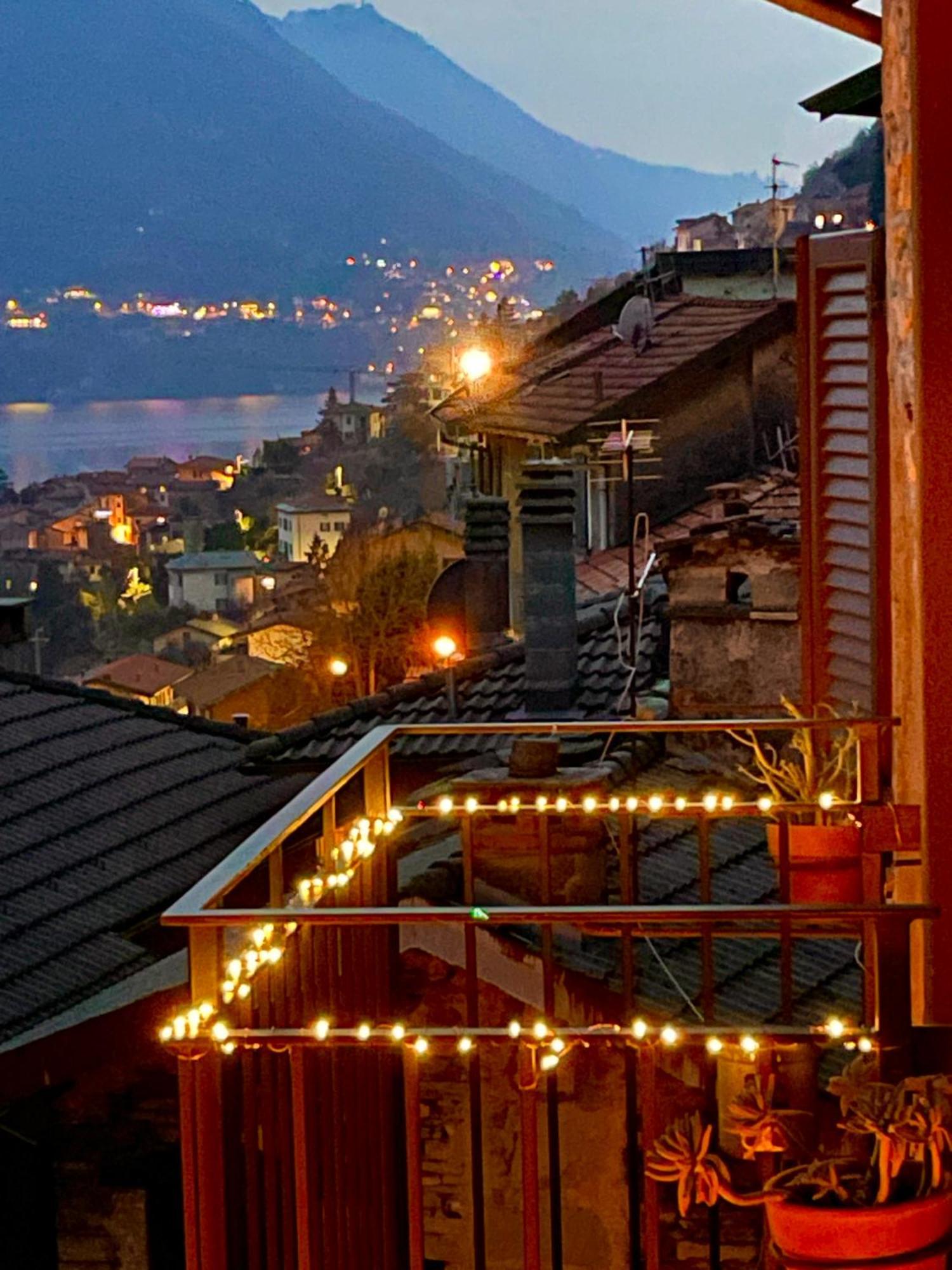 Romantic Home Stone With Amazing View Lake Of Como And Oleandra Laglio Bagian luar foto